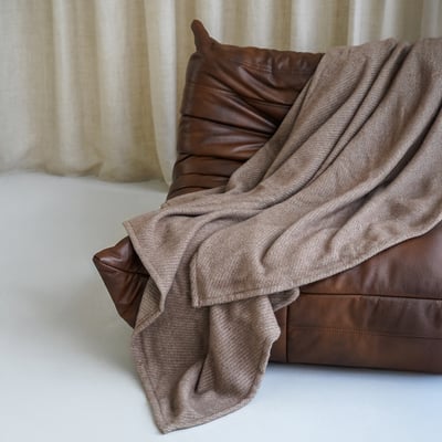 Plaid coton et mérinos - Marron DROUAULT