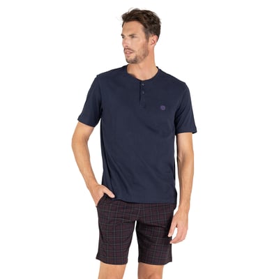Pyjama short carreaux col tunisien EMINENCE