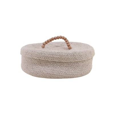 Panier ovale en coton avec couvercle 25x20cm ORNAMI