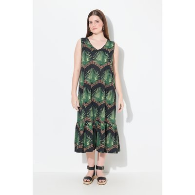 Robe maxi, feuilles, encolure en V ULLA POPKEN