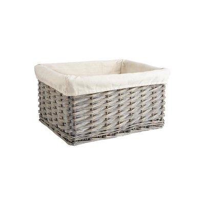 Corbeille de rangement en osier gris et coton Taille 2 AUBRY GASPARD