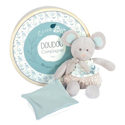 Souris moyen modèle avec doudou 22 cm bio DOUDOU ET COMPAGNIE