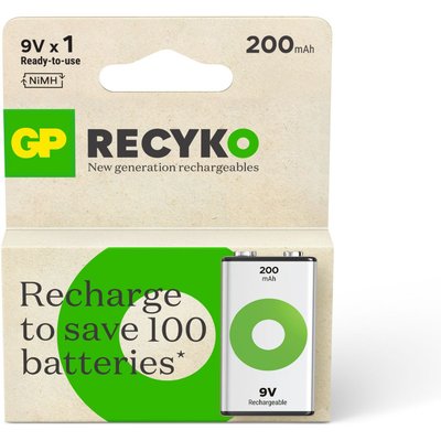Pile rechargeable 9V ReCyckO 1 pile 200mAh GPE
