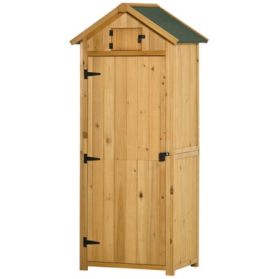 Armoire de jardin 3 étagères 2 portes loquets bois sapin OUTSUNNY