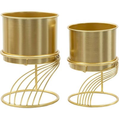 Cache-pot en fer spirale lot de 2 GLAM RECOLLECTION