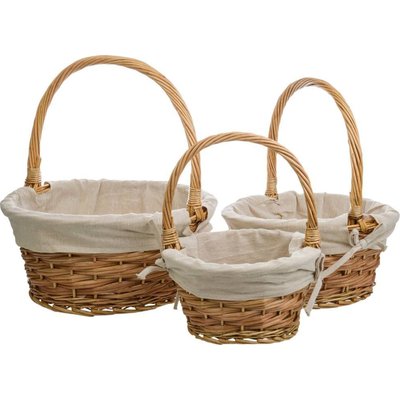 Panier en osier naturel avec doublure coton pour la maison RECOLLECTION
