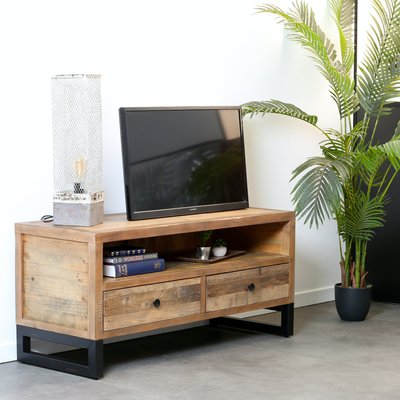 Meuble TV en bois recyclé 2 tiroirs BRISBANE PIER IMPORT