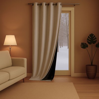 Rideau anti-froid doublé polaire HOME MAISON
