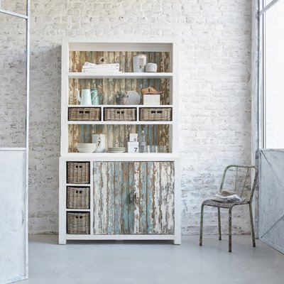 Bibliothèque en bois recyclé massif 125 cm  ATLANTIC BERAH GETAH