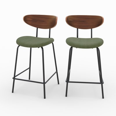 Lot de 2 chaises pour îlot central en velours côtelé 64.5 cm - JADE RENDEZ-VOUS DÉCO