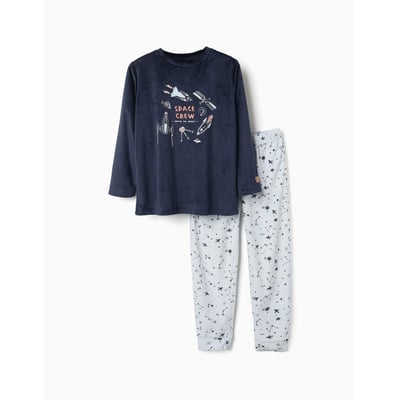 Pyjama en velours avec imprimé espace qui brille dans le noir ZIPPY