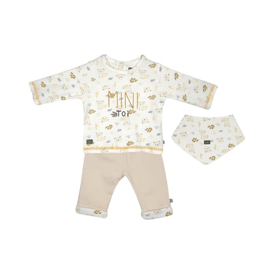 Ensemble tee shirt pantalon bavoir gibson maille manches longues naissance SUCRE D'ORGE
