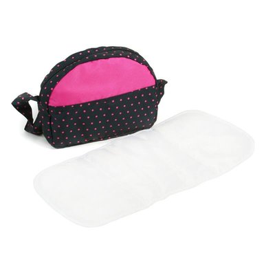 Sac à langer pour poussettes de poupées. Marine et rose à pois BAYER CHIC 2000