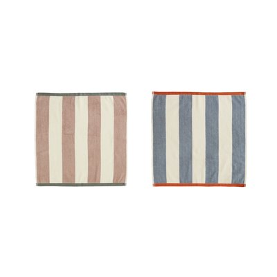 Lot d'essuies-mains en jacquard de coton, RIVAGE ROSE ORANGE COUCKE