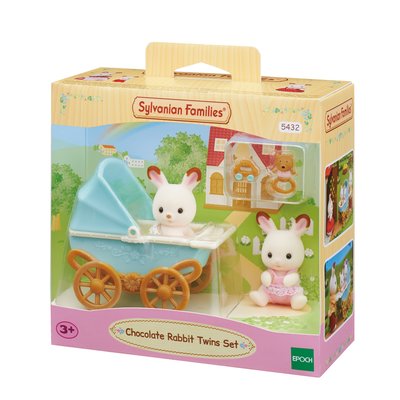 5432 Sylvanian Jumeaux Lapins Chocolat et Poussette Double SYLVANIAN FAMILIES