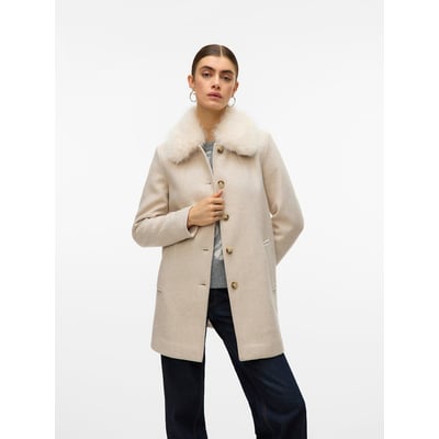 Veste D'Hiver Femme Fausse Fourrure - Manteau Polaire Mi-Long - Chauffant Et Confortable