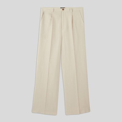 Pantalon jambe large contenant du lin MONOPRIX