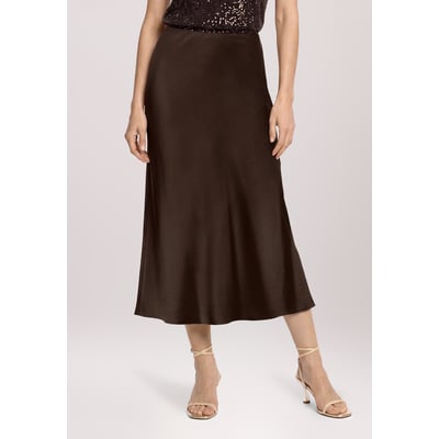 Jupe en satin longueur mollets VERA MONT