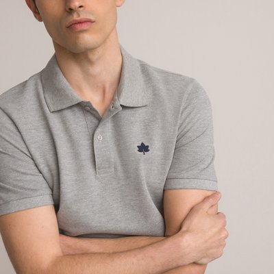 Polo manches courtes, brodé, coton bio, Signature LA REDOUTE COLLECTIONS