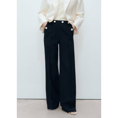 Pantalon droit avec détail de boutons contrastés MANGO