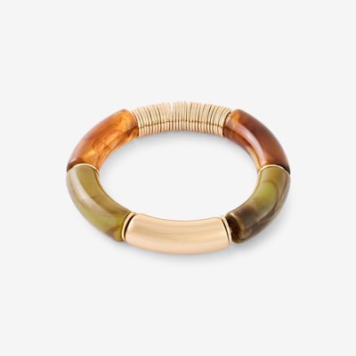 Bracelet tubes en résine vert et marron BALABOOSTE