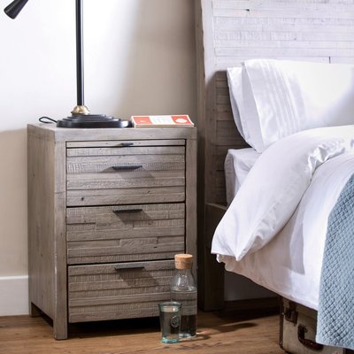 Table de chevet en bois recyclé grisé SIENNE PIER IMPORT