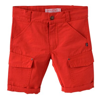 Bermuda cecilien toile rouge SUCRE D'ORGE