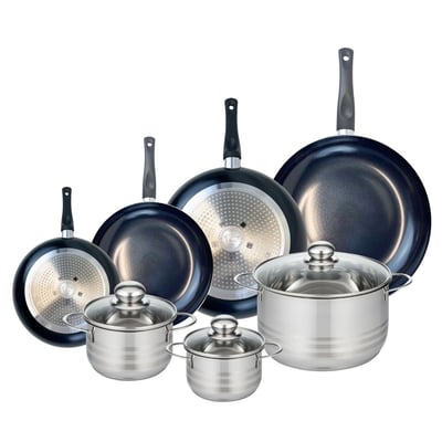 4 poêles 20/24/28/32cm + 3 faitouts 14/16/24cm PRIMA BRILLANT ELO