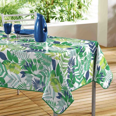 Nappe rectangle PVC Palma blanc 140 x 240 cm DOUCEUR D'INTÉRIEUR