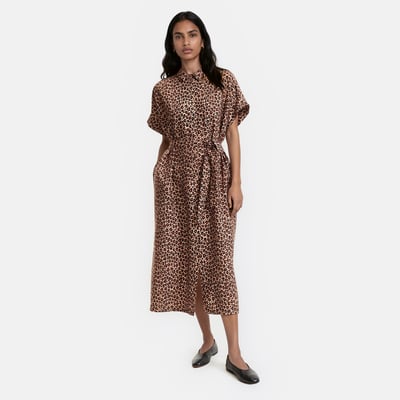 Robe évasée, imprimé animalier, longue, manches courtes LA REDOUTE COLLECTIONS