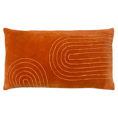 Mangata Pleated Velvet Rectangular Filled Cushion 30x60cm FURN.