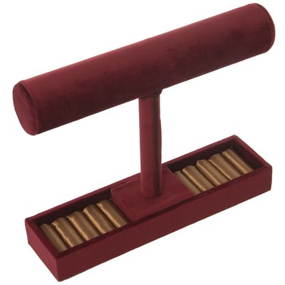 Porte Bijoux en Velours Rouge Bordeaux WADIGA