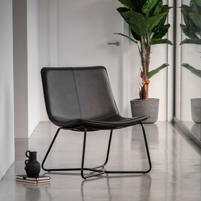 Hines Industrial Faux Leather Lounge Chair SO'HOME