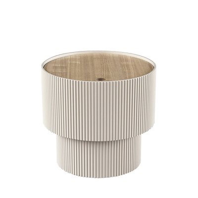 Table d'appoint avec rangement en bois ø38,5cm - SAND I DRAWER