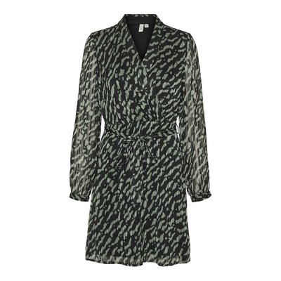 Robe courte imprimée, col V VERO MODA