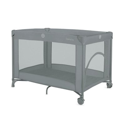 Lit parapluie bébé Amelie compact avec matelas Grey Concrete LIONELO