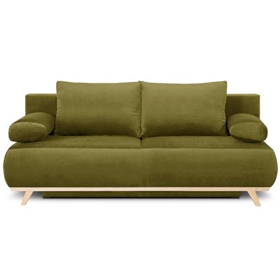 Canapé convertible 3 places en velours avec coffre - LARIA HOMIFAB