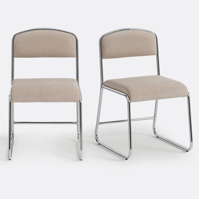 Lot de 2 chaises chrome et tissu, Celestina LA REDOUTE INTERIEURS