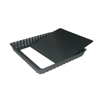 Moule à tarte carrée cannelé acier revêtu d23 x h2.7 cm DE BUYER