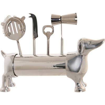 set cocktail inox argenté design chien pour table moderne RECOLLECTION