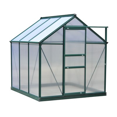 Serre de jardin polycarbonate alu. vert OUTSUNNY