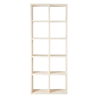 Cube de rangement pin brut 10 niches ZAGO