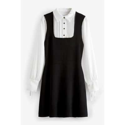 Robe chasuble en maille avec chemise NEXT