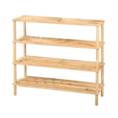 Étagère à chaussures en bois 4 niveaux - 74x26x64cm WADIGA