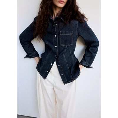 Chemise jean poche MANGO