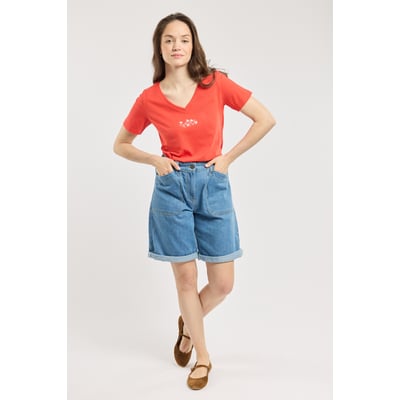 T-shirt col V coquillages - coton léger ARMOR-LUX