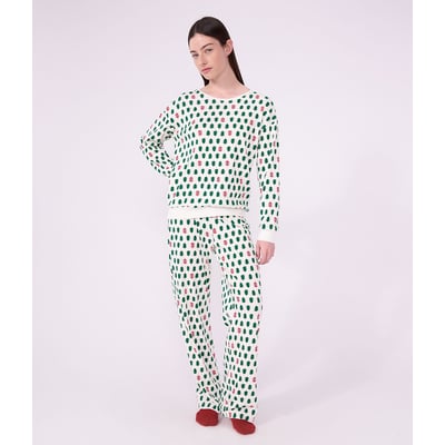 Christmas Print Cotton Pyjamas PETIT BATEAU