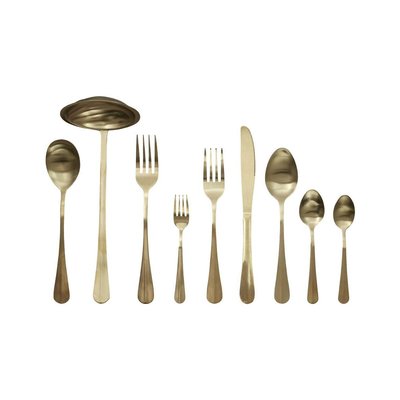 Ménagère 39 pièces en inox brossé Doré CMP