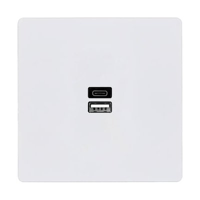 Prise De Chargeur Double Port Usb A+c - Collection M - Blanc MODELEC