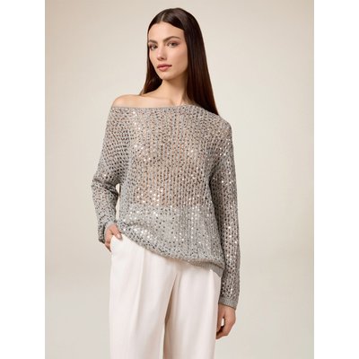 Pull en FIL mélangé coton à maille ajourée OLTRE